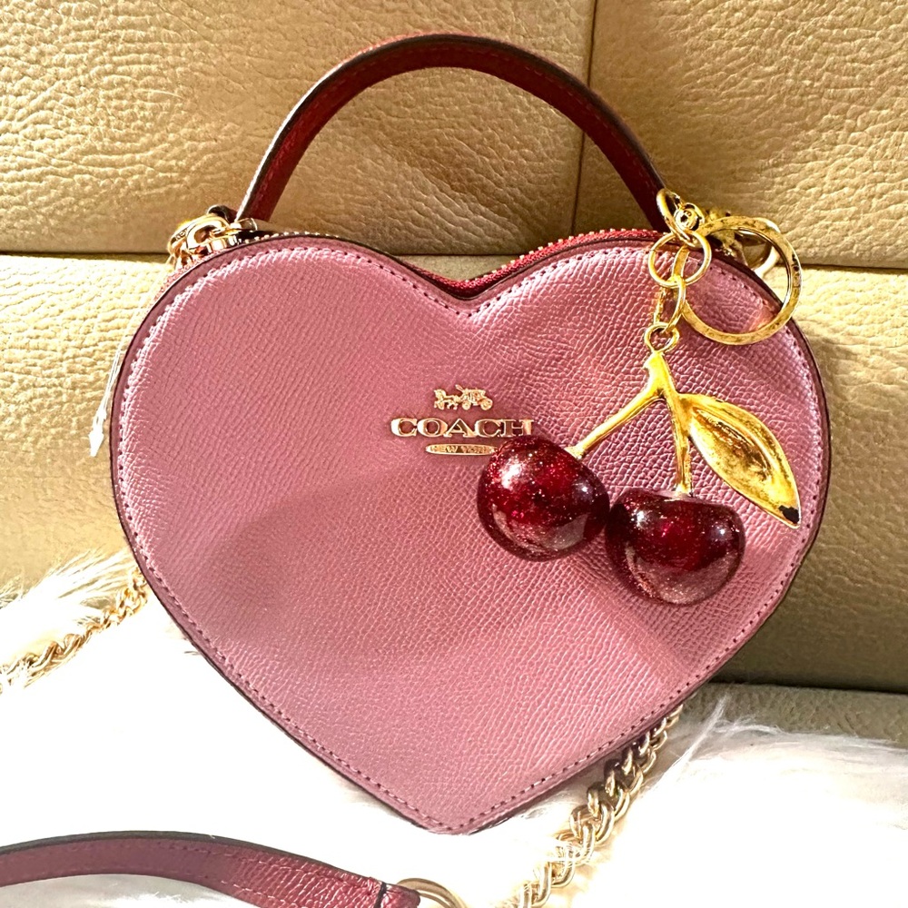 Coach Pink Colorblock heart bag